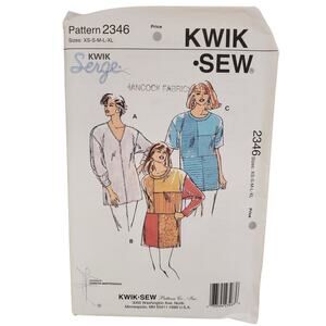 Vintage Stretch Knit Top KWIK SEW Sewing Pattern 2346 UNCUT Size XS-XL 90s 80s